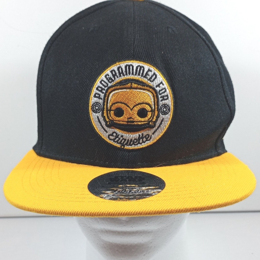 Funko Star Wars C-3PO Snapback Hat Smugglers Bounty Exclusive Black Yellow OSFM